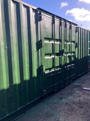 20x8x86 Side Door Shipping Container Repainted With Lock Box.