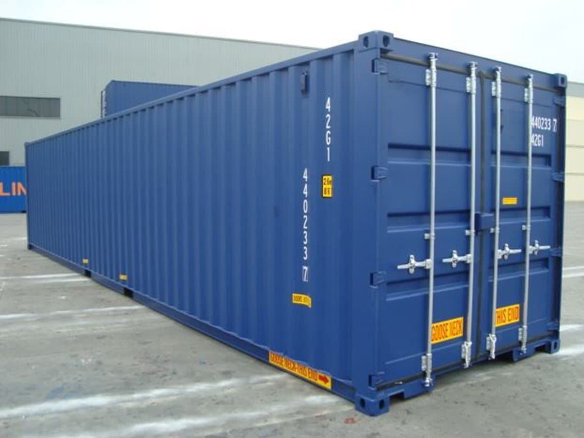 40ft High Cube (9' 6" high) Double Door Container (DD).
